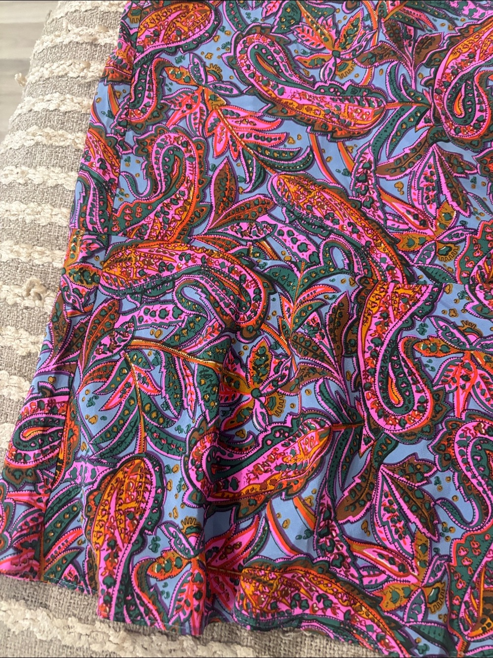 J.Crew Silk Ruffle Vibrant Paisley Floral Dress Size 12 NWT - Picture 13 of 14